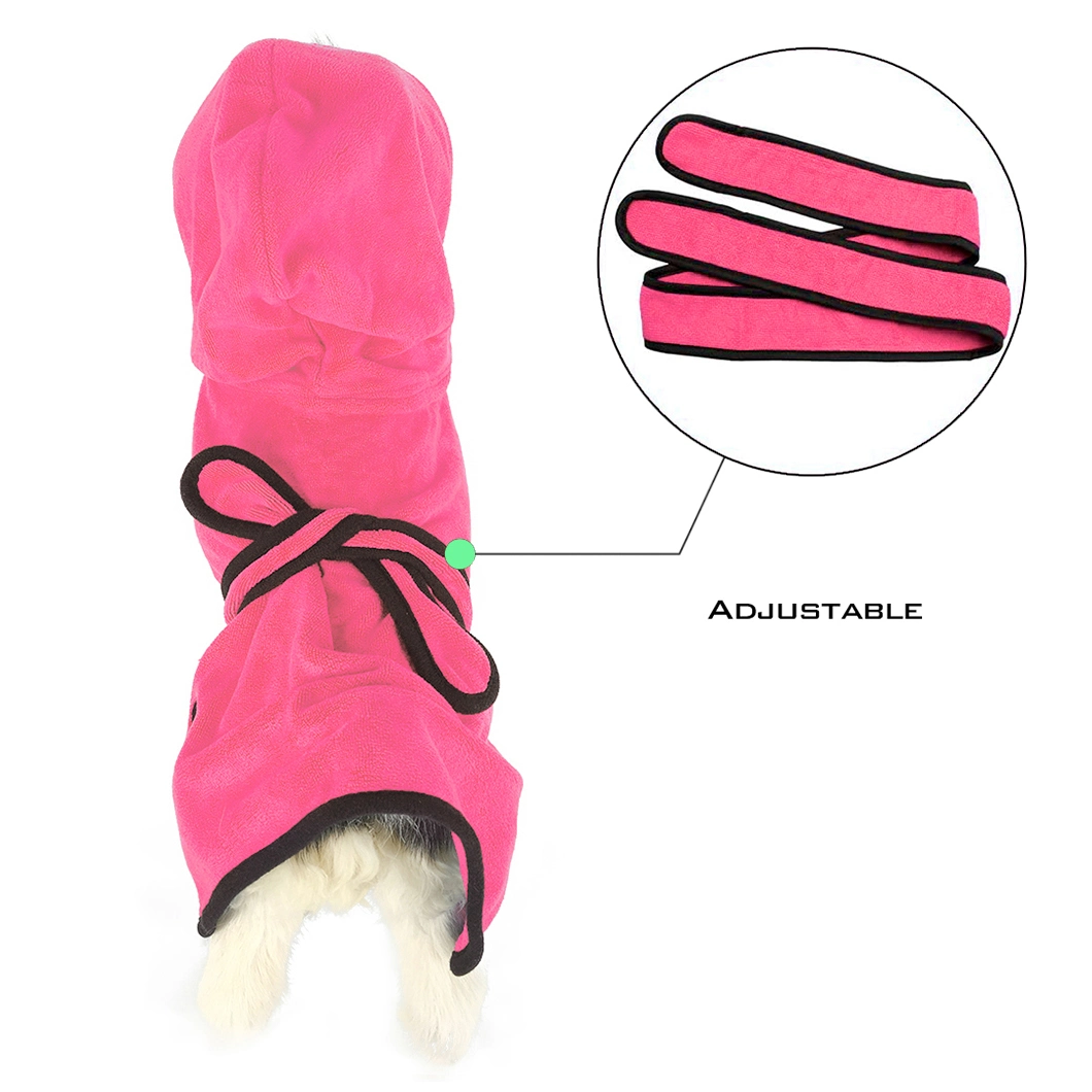 Super Absorbent Soft Towel Robe Dog Cat Bathrobe Grooming Quick Drying Pet Apparel