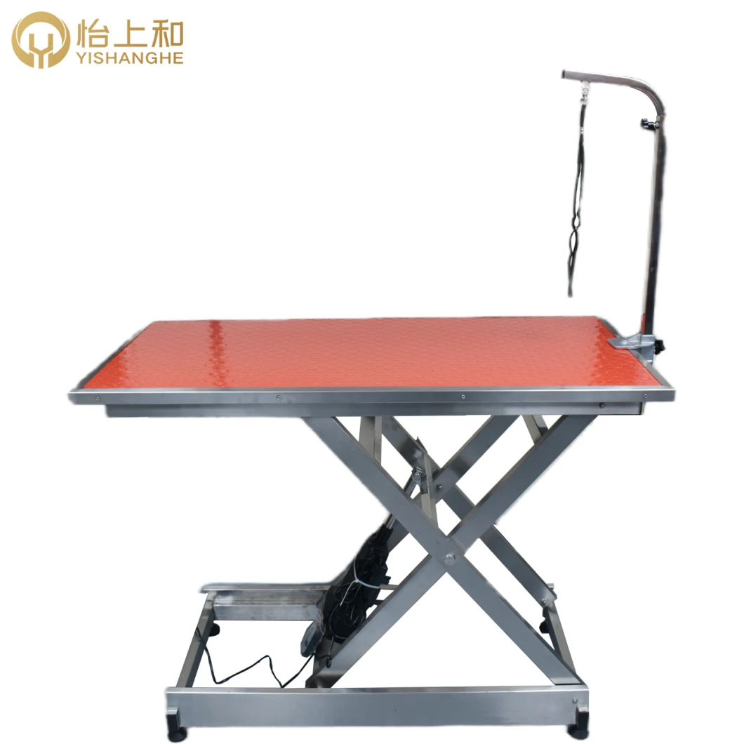 Stainless Steel Lifting Vet Folded Folding Electric Hydraulic Beauty Grooming Table for Dog Cat Pet Animal with Gantry Boom Bracket